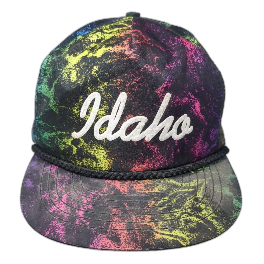 San Sun 5 Panel Black Green Yellow Pink One Size Idaho Rope Hat Strapback